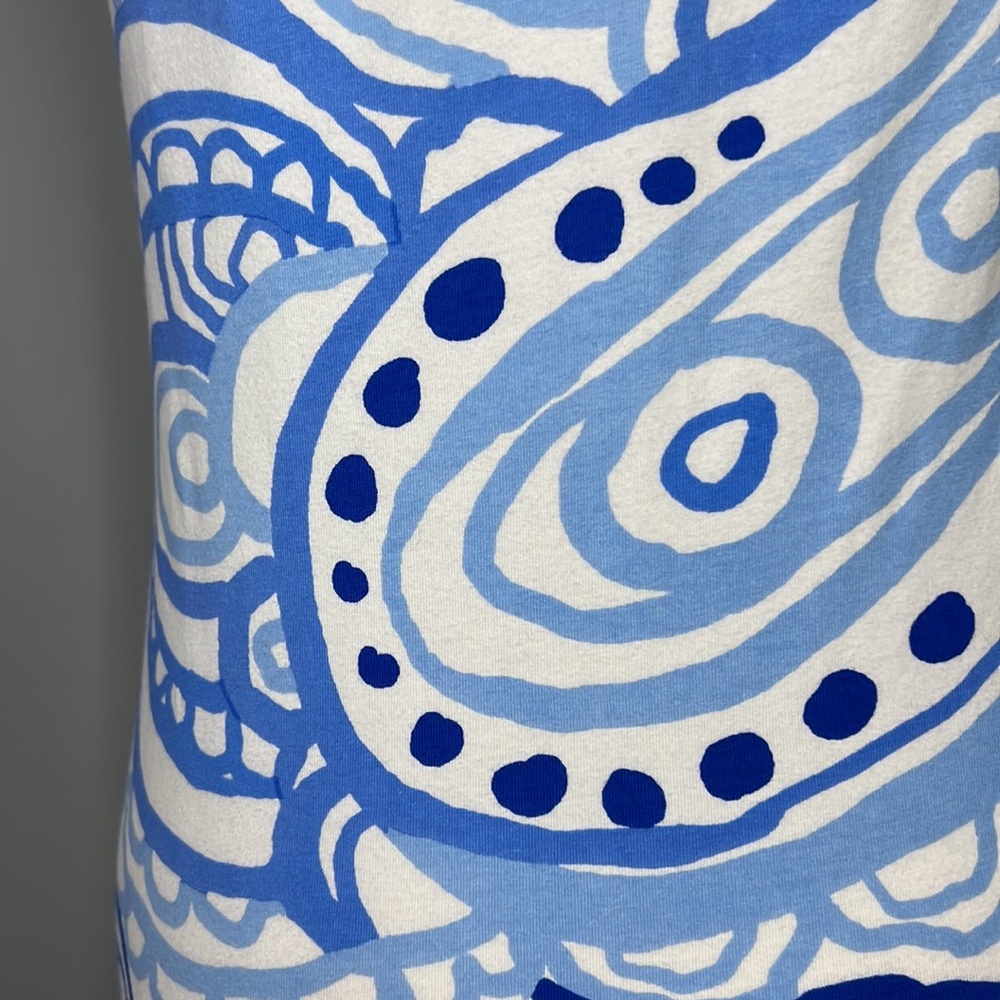 BARBARA GERWITT A-Line Casual Cotton Dress Keyhole Sleeveless Paisley - Picture 5 of 8